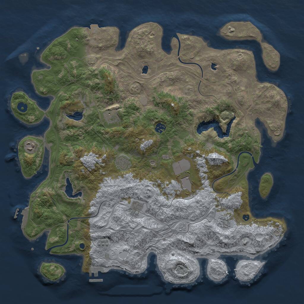 Rust Map: Procedural Map, Size: 4500, Seed: 5635346, 14 Monuments