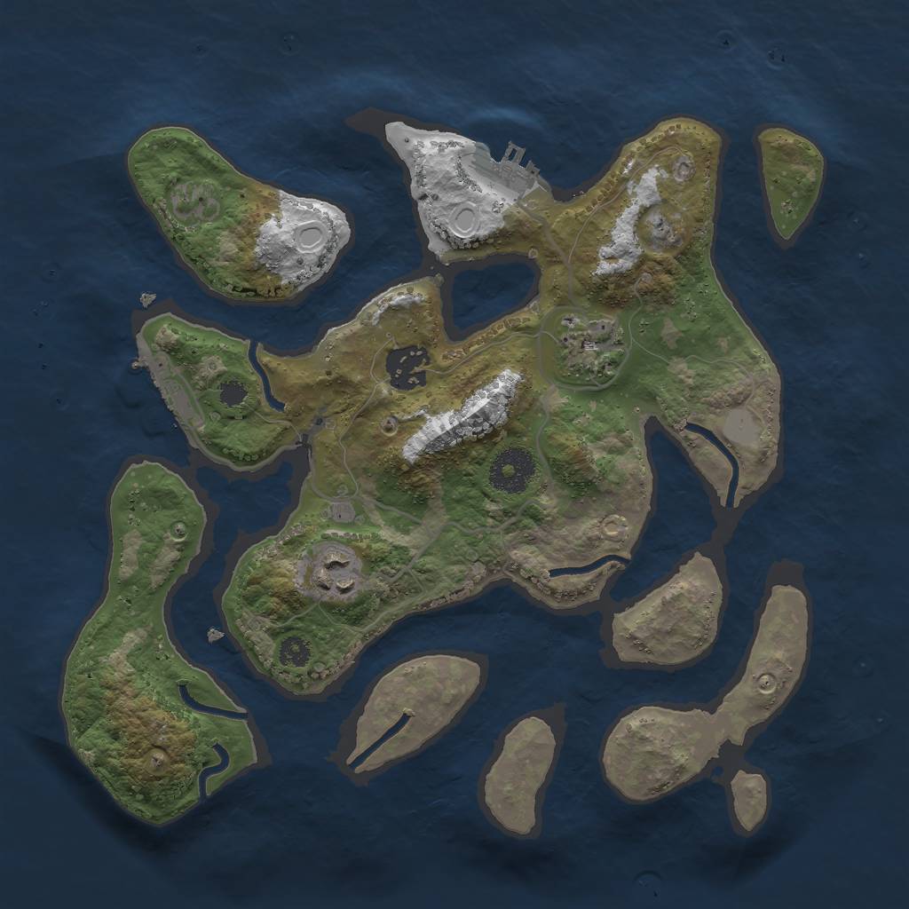 Rust Map: Procedural Map, Size: 3000, Seed: 1100919460, 10 Monuments