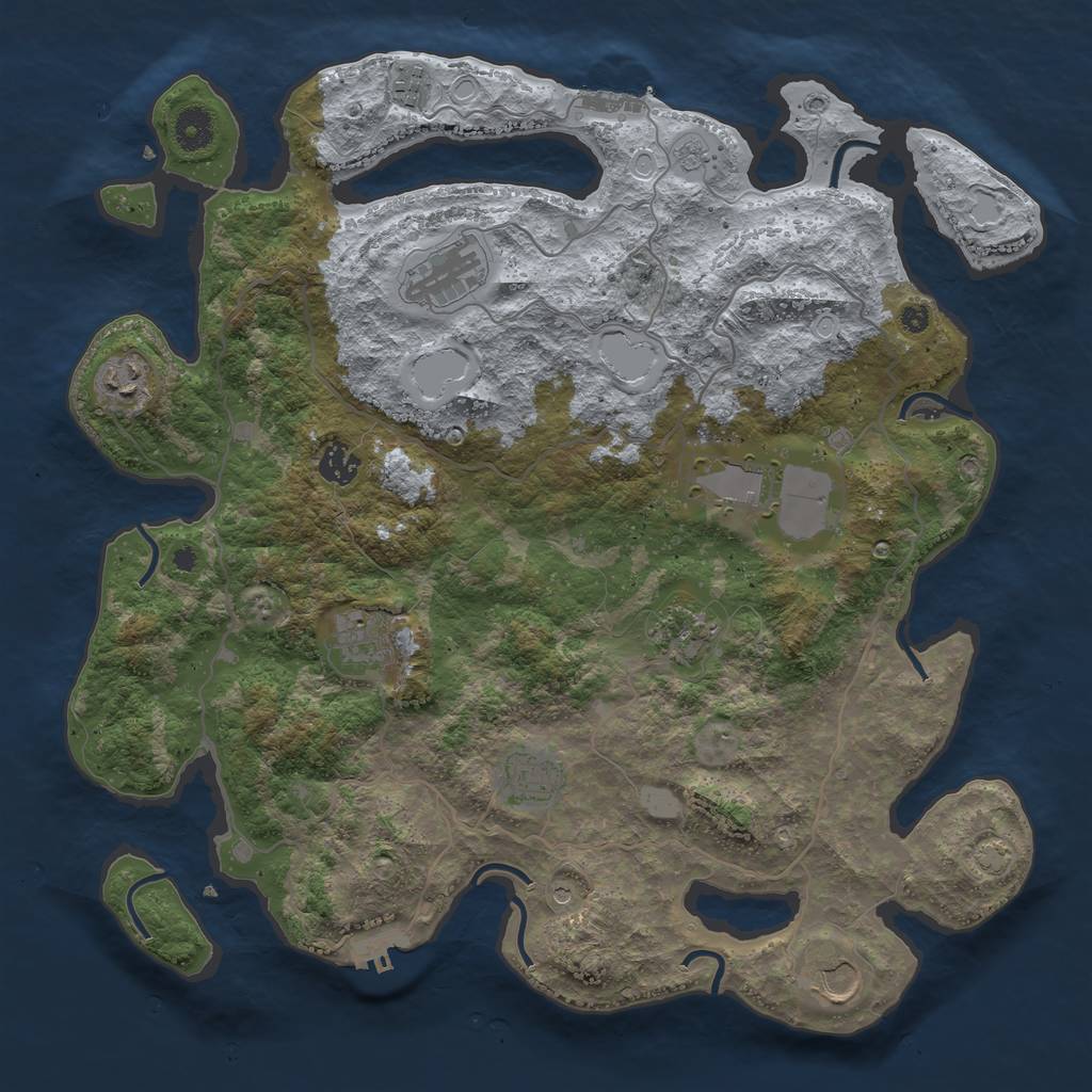 Rust Map: Procedural Map, Size: 4000, Seed: 152674, 17 Monuments