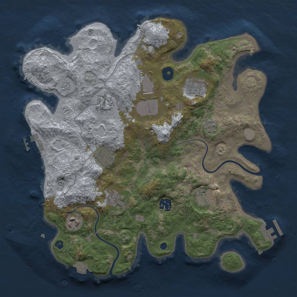Rust Map: Procedural Map, Size: 3500, Seed: 56452571, 15 Monuments