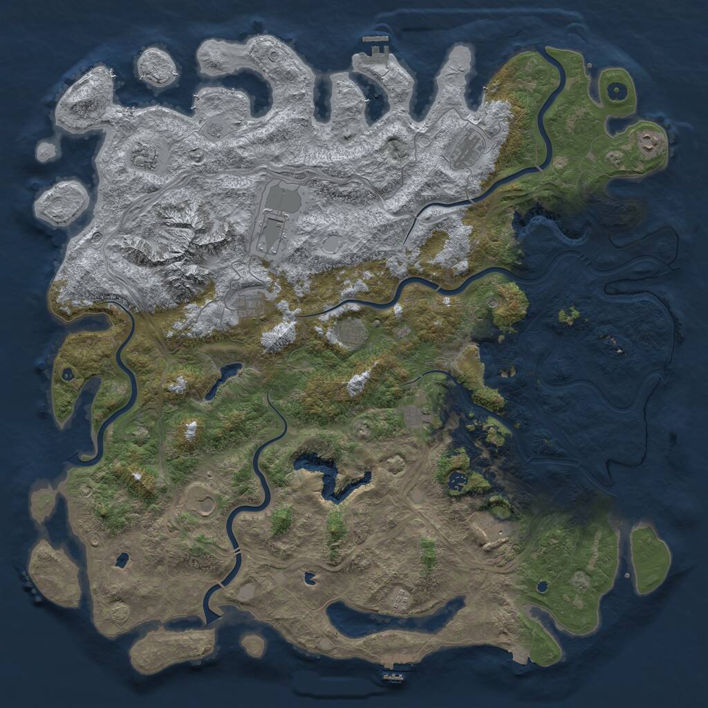 Rust Map: Procedural Map, Size: 5500, Seed: 439876134, 17 Monuments