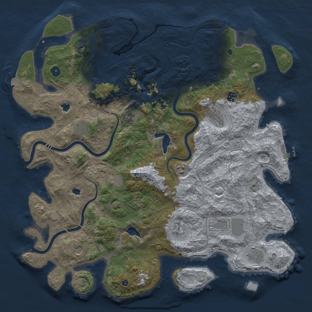 Rust Map: Procedural Map, Size: 4800, Seed: 6542, 16 Monuments