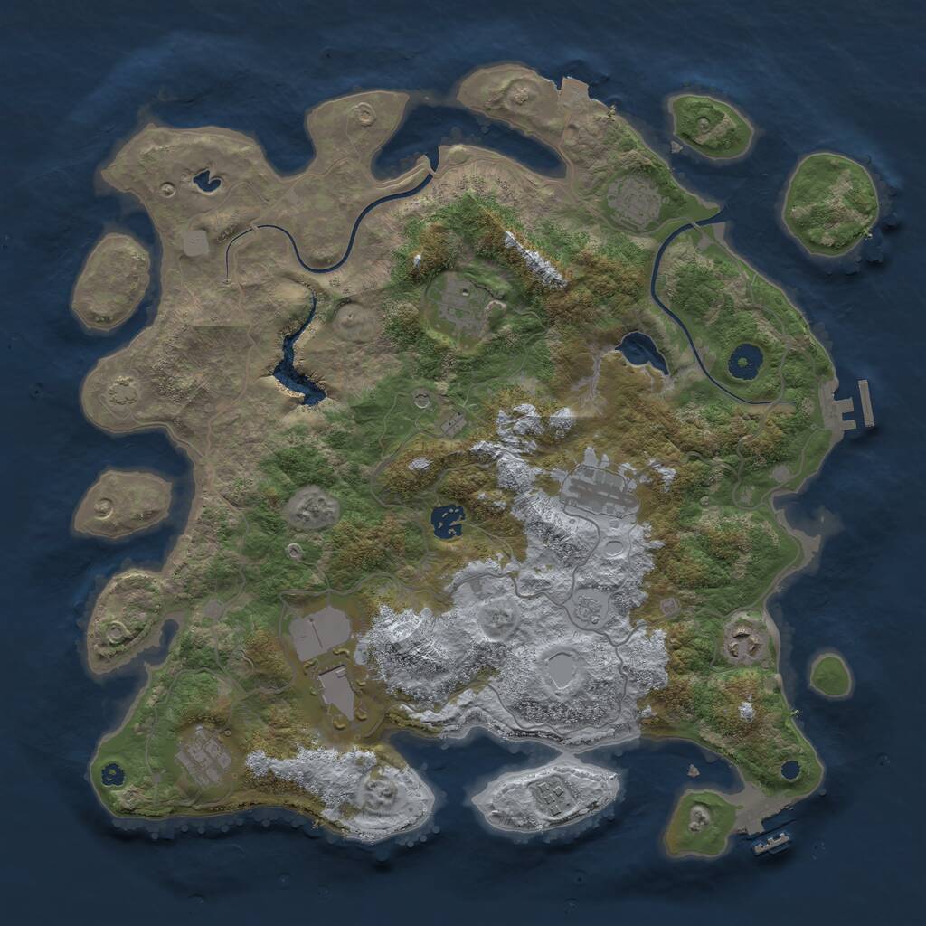 Rust Map: Procedural Map, Size: 4000, Seed: 1191872757, 14 Monuments