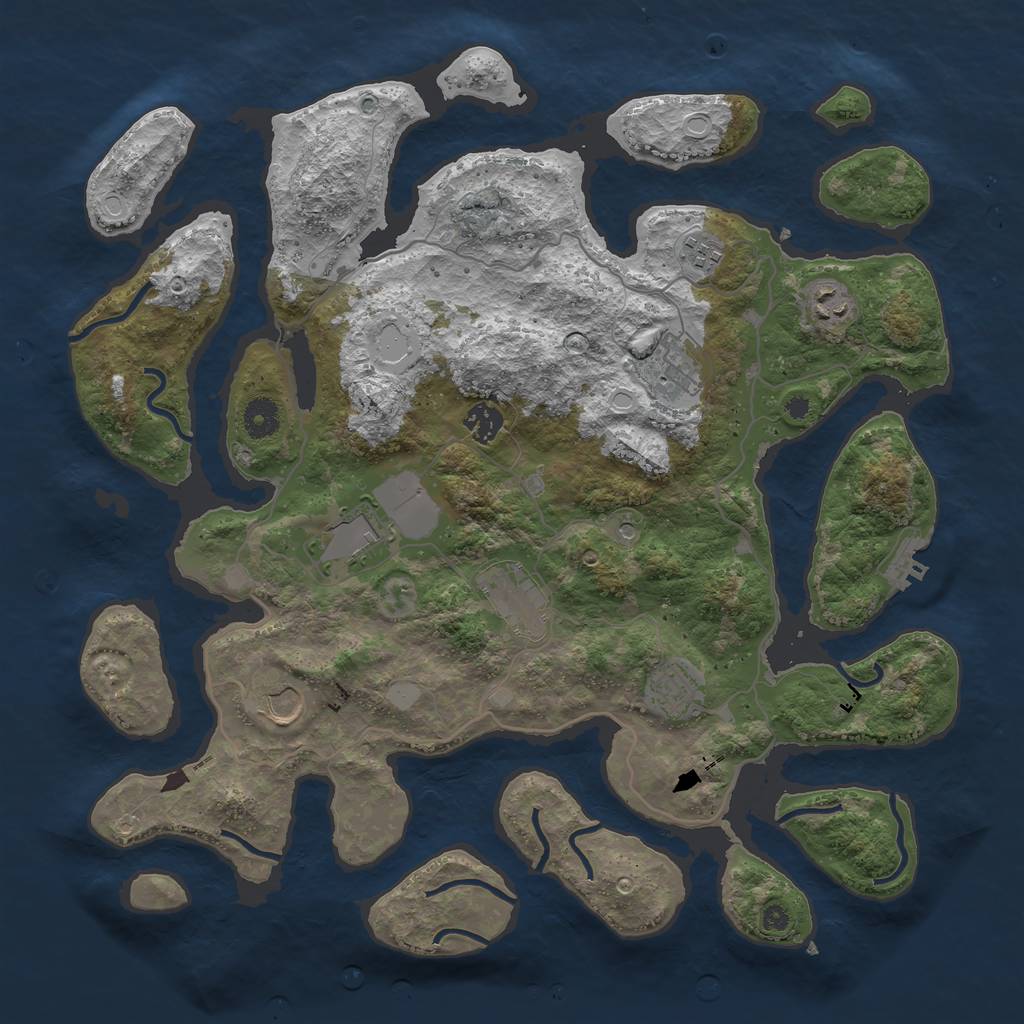 Rust Map: Procedural Map, Size: 4000, Seed: 52864354, 15 Monuments