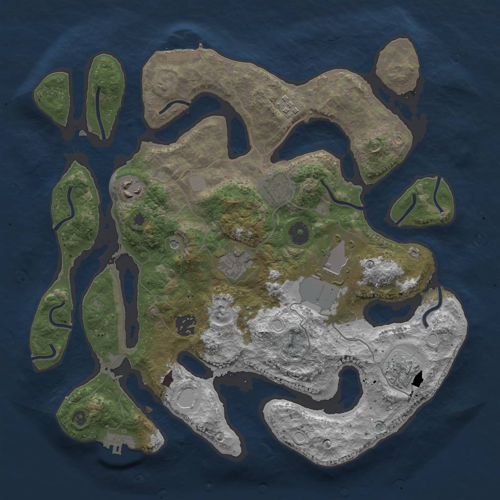 Rust Map: Procedural Map, Size: 3500, Seed: 1661826620, 15 Monuments