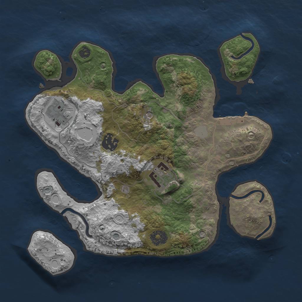 Rust Map: Procedural Map, Size: 2750, Seed: 948372, 10 Monuments