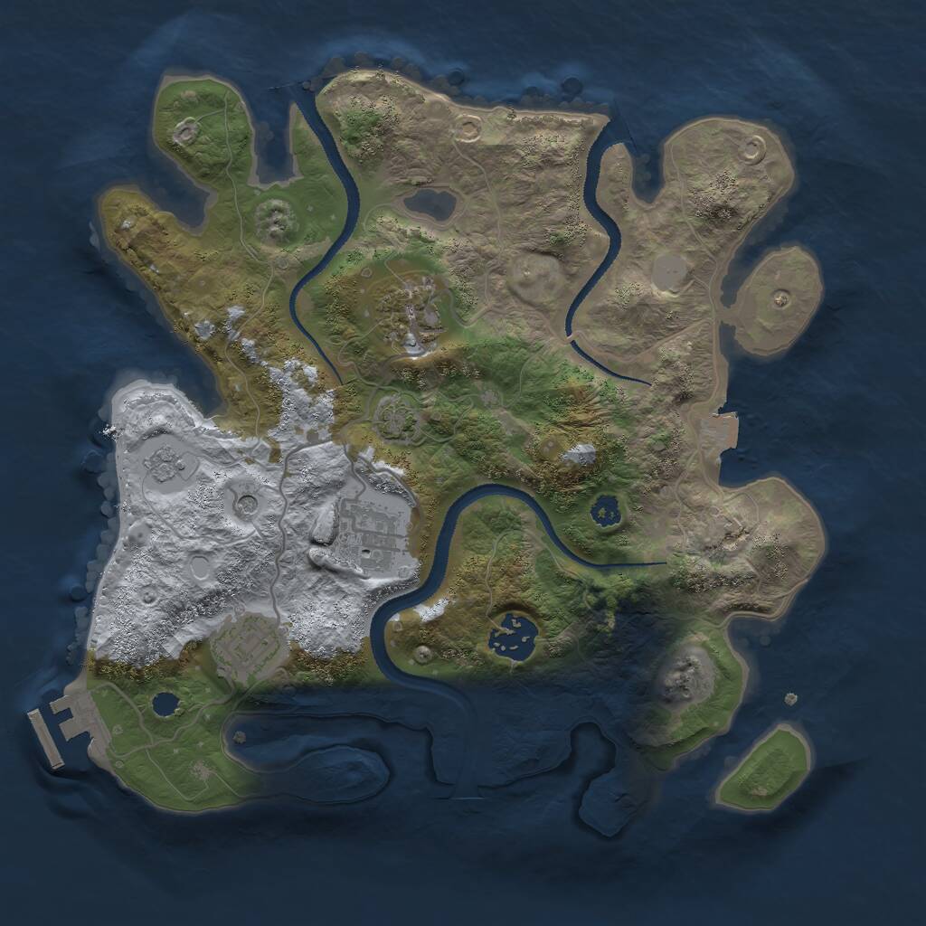 Rust Map: Procedural Map, Size: 3000, Seed: 84270218, 9 Monuments