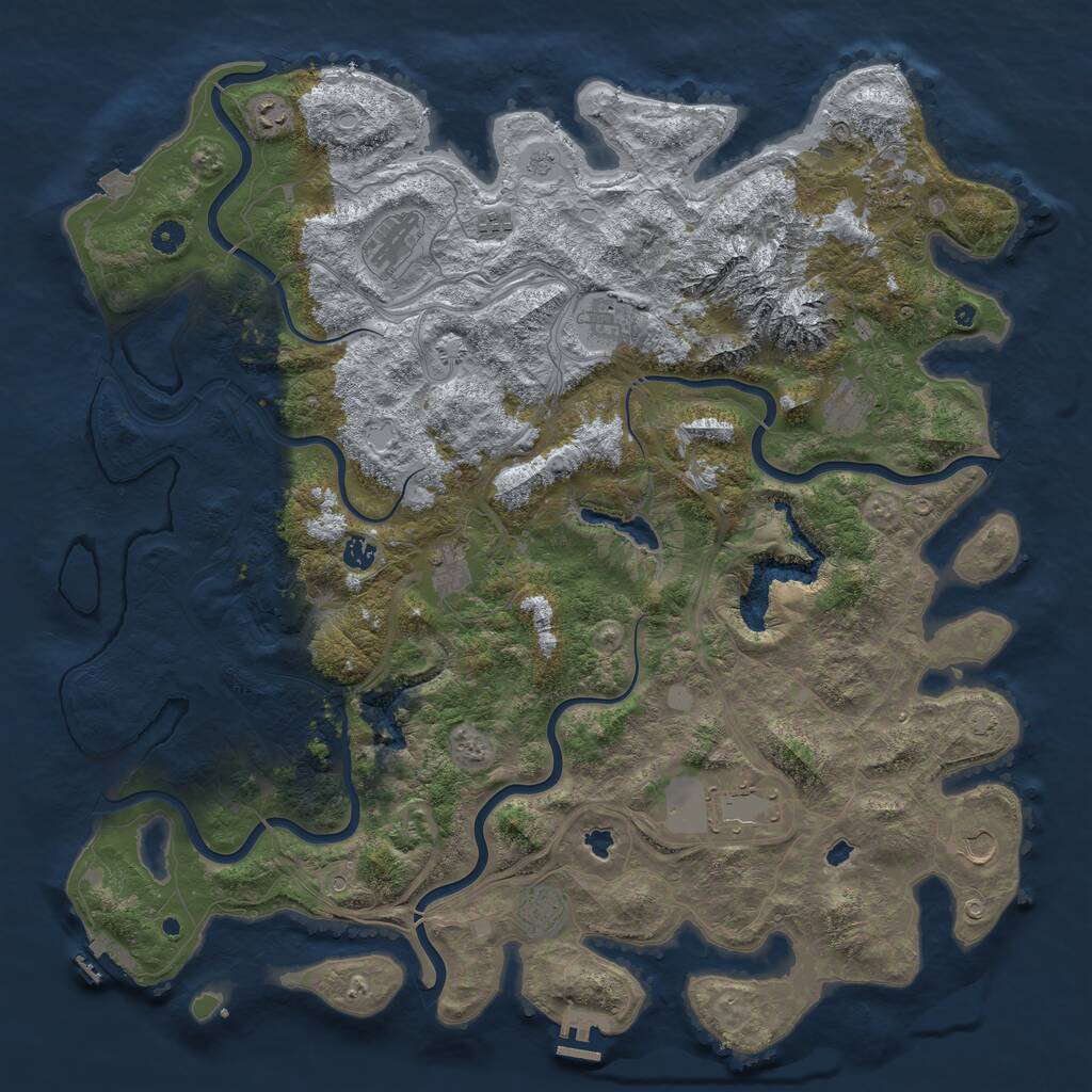 Rust Map: Procedural Map, Size: 5000, Seed: 861285642, 17 Monuments