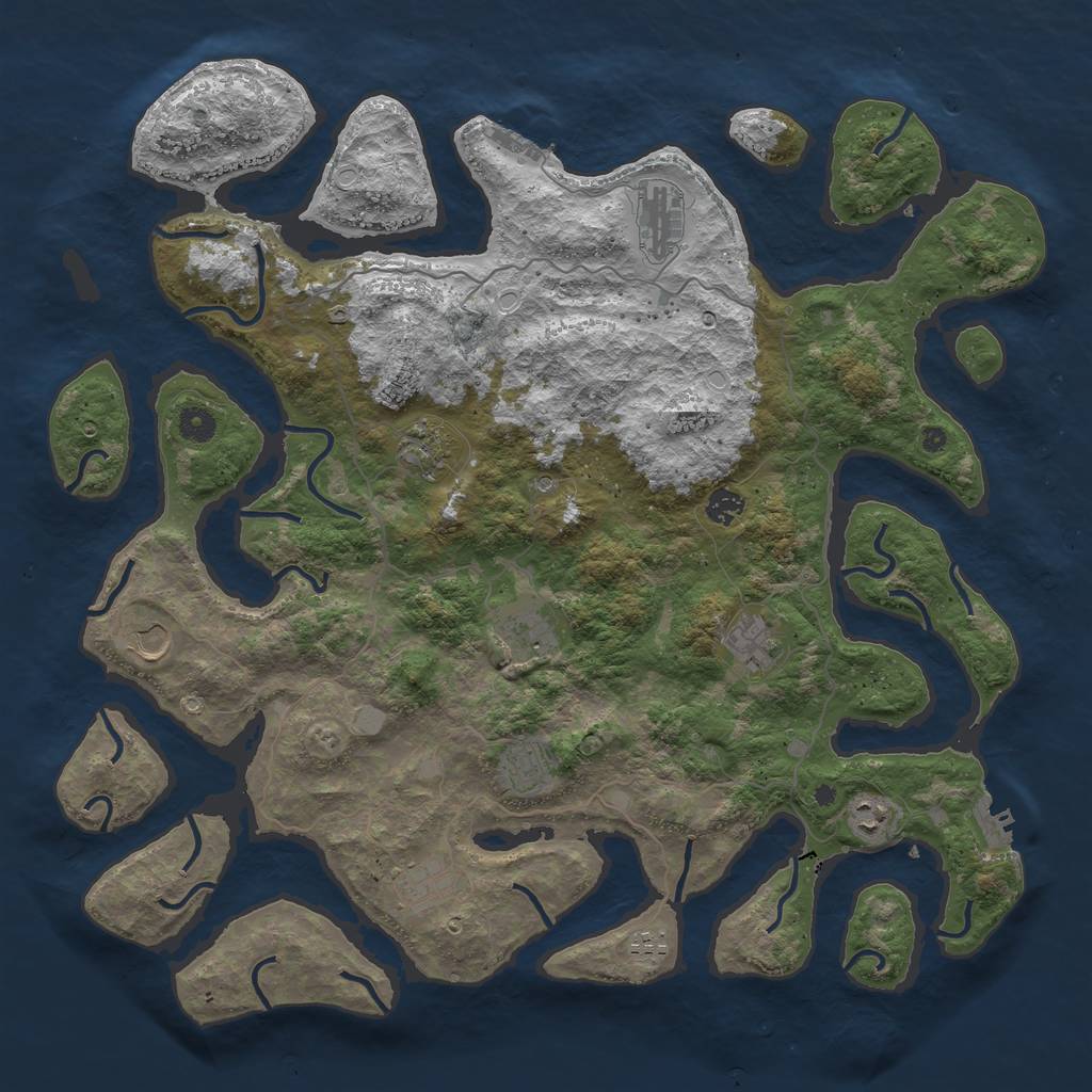 Rust Map: Procedural Map, Size: 4500, Seed: 33140, 18 Monuments