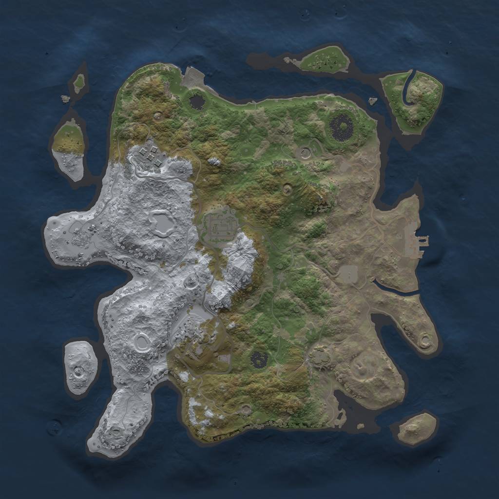 Rust Map: Procedural Map, Size: 2950, Seed: 17777, 10 Monuments