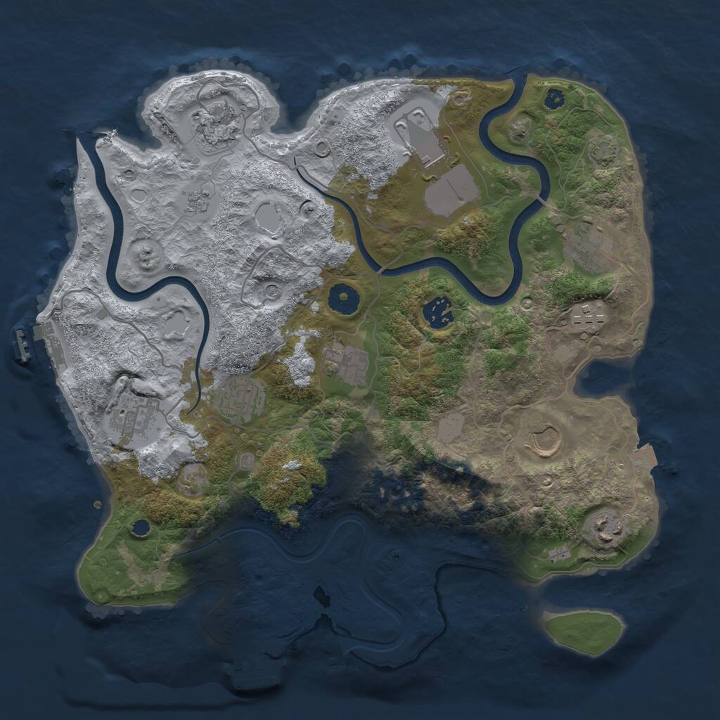 Rust Map: Procedural Map, Size: 3510, Seed: 1247188, 16 Monuments