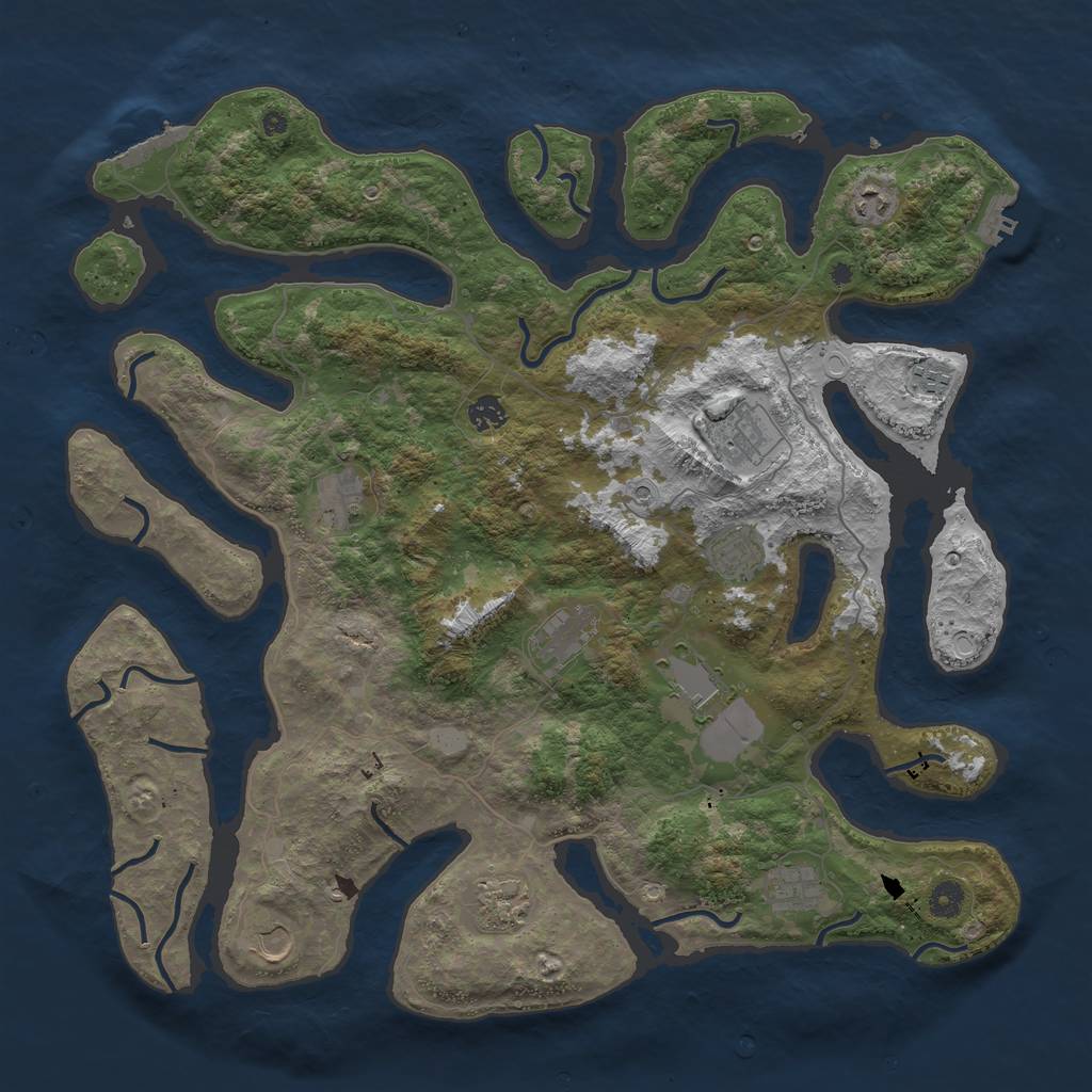 Rust Map: Procedural Map, Size: 4500, Seed: 951452, 19 Monuments