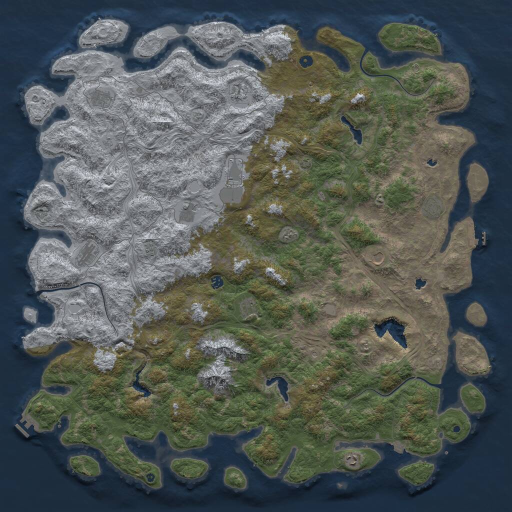 Rust Map: Procedural Map, Size: 6000, Seed: 944411032, 17 Monuments
