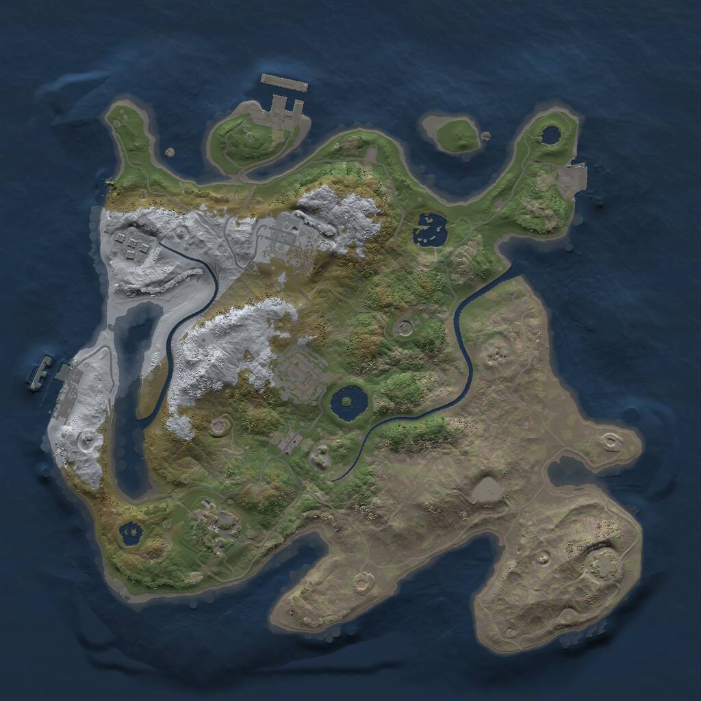 Rust Map: Procedural Map, Size: 3000, Seed: 651222291, 10 Monuments