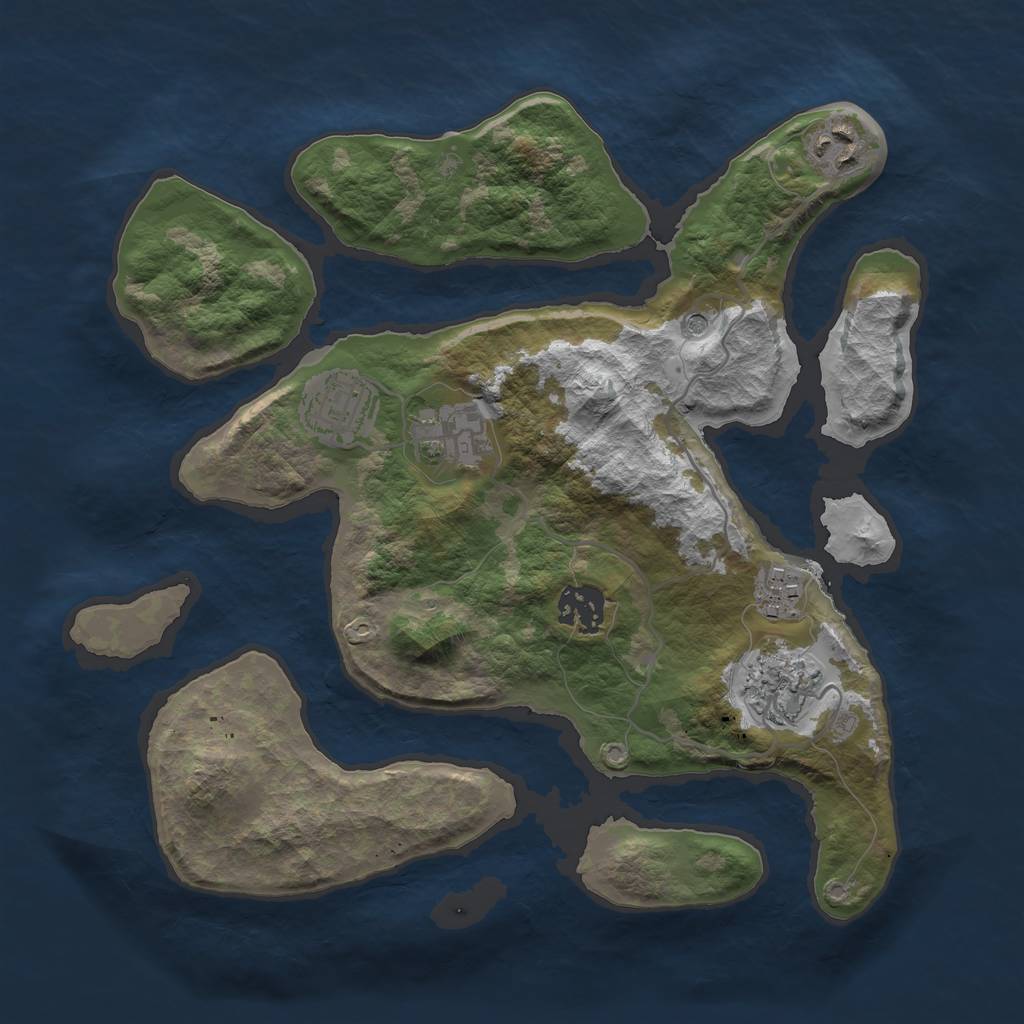 Rust Map: Barren, Size: 3100, Seed: 1337, 9 Monuments