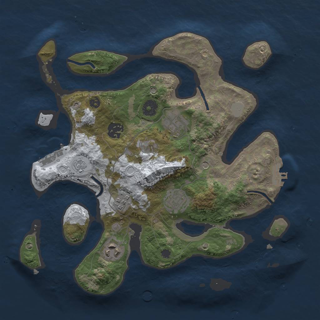 Rust Map: Procedural Map, Size: 3000, Seed: 145, 14 Monuments