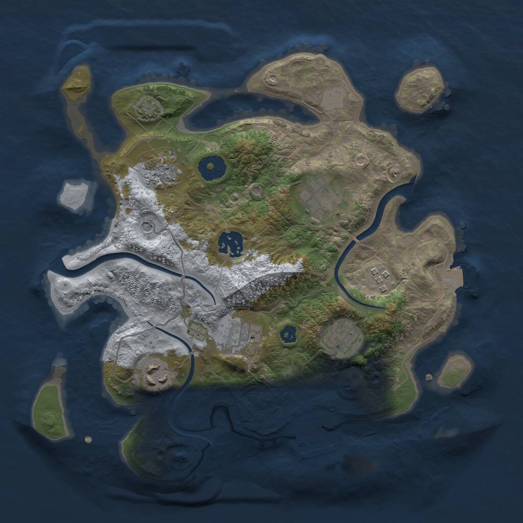 Rust Map: Procedural Map, Size: 3000, Seed: 145, 11 Monuments