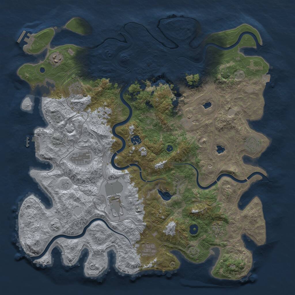 Rust Map: Procedural Map, Size: 4500, Seed: 213932422, 16 Monuments