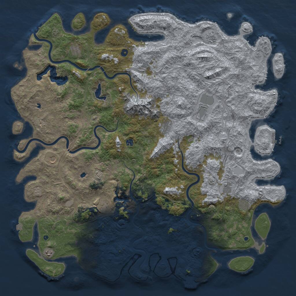 Rust Map: Procedural Map, Size: 6000, Seed: 1564789023, 17 Monuments