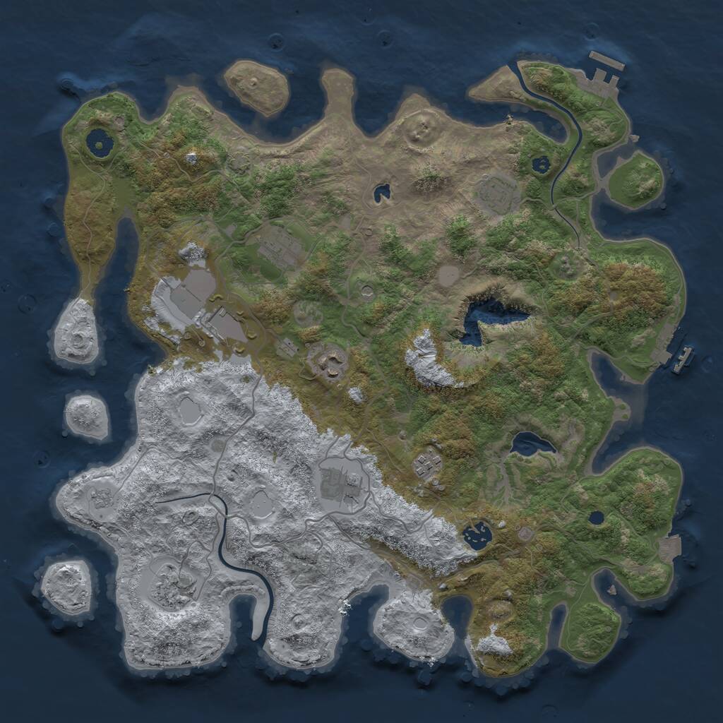 Rust Map: Procedural Map, Size: 4000, Seed: 122211166, 14 Monuments