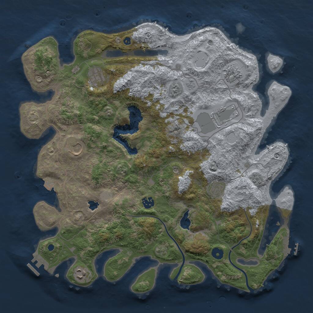 Rust Map: Procedural Map, Size: 4000, Seed: 415656873, 14 Monuments