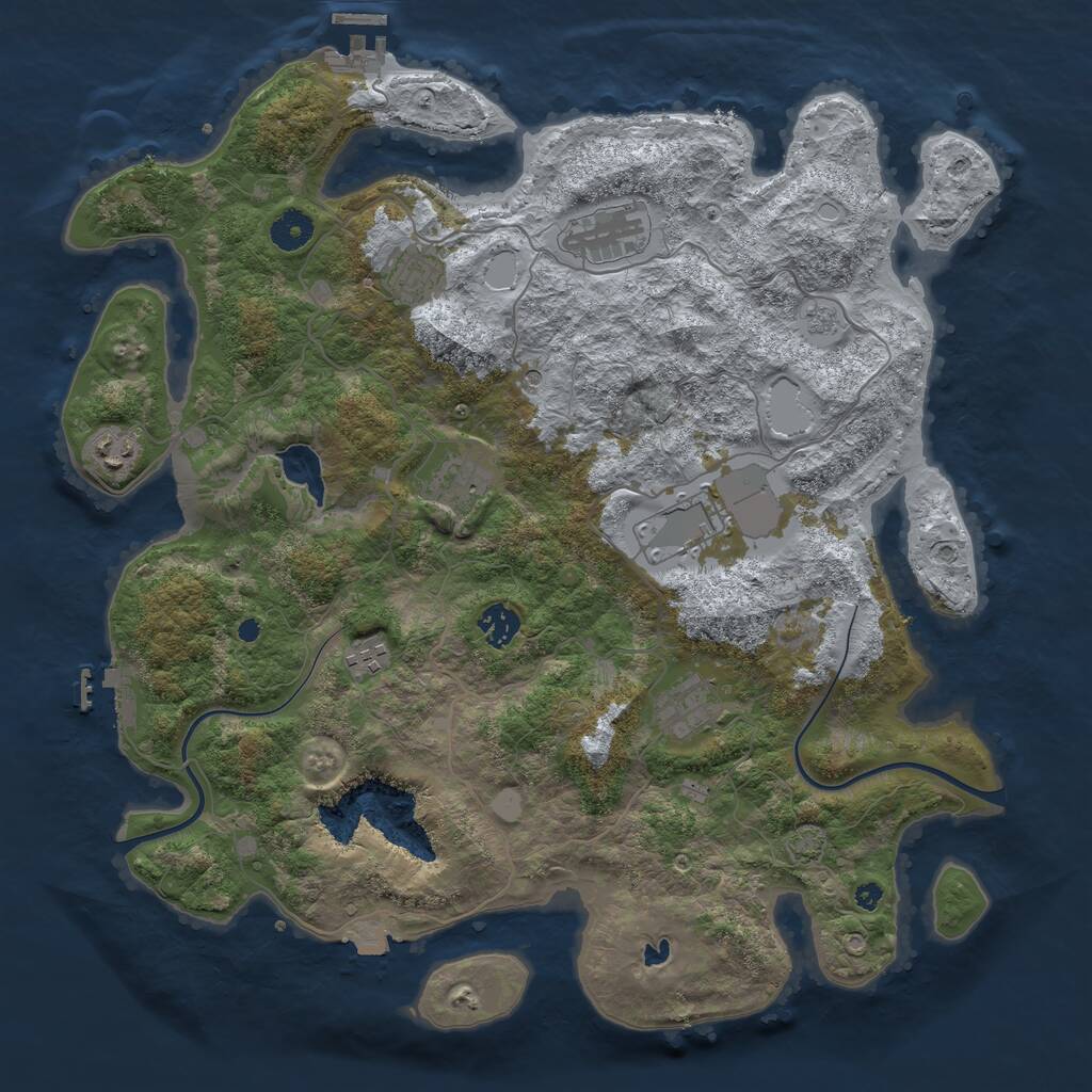 Rust Map: Procedural Map, Size: 4000, Seed: 1022022, 14 Monuments
