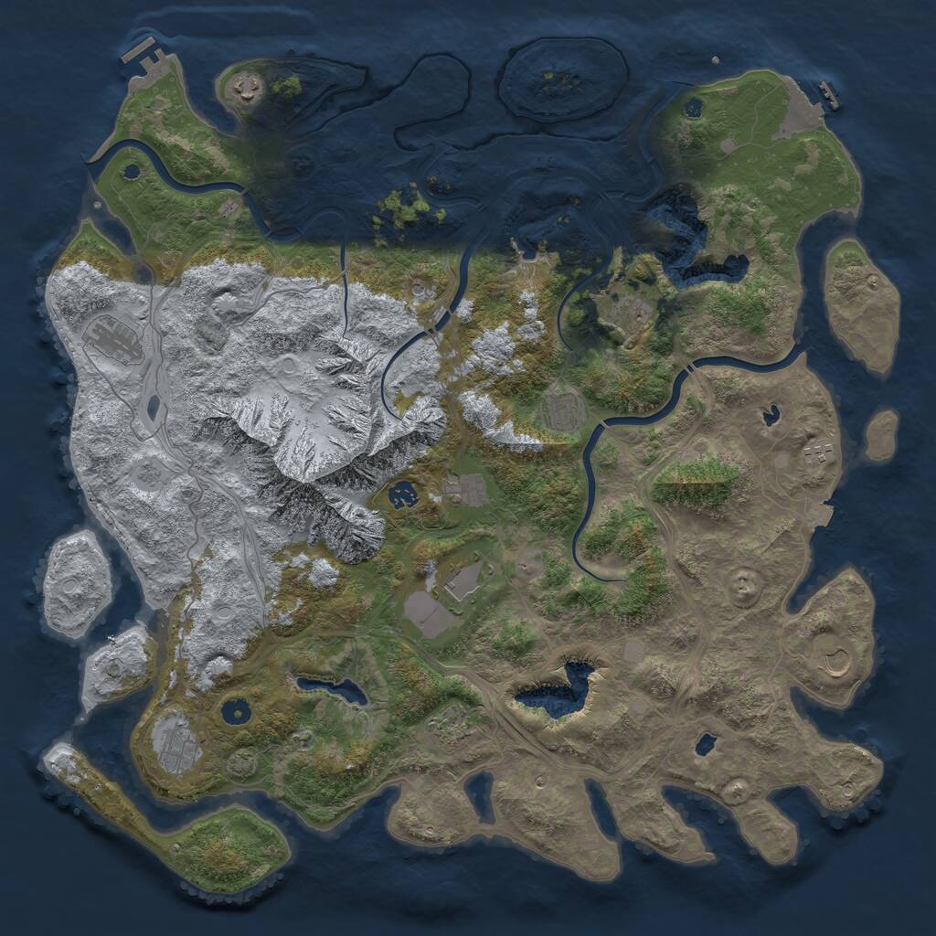 Rust Map: Procedural Map, Size: 5000, Seed: 37609924, 17 Monuments