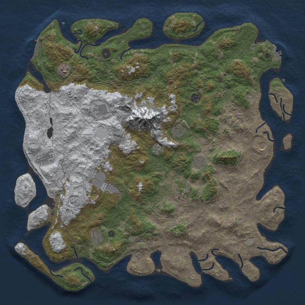 Rust Map: Procedural Map, Size: 5000, Seed: 37609924, 20 Monuments