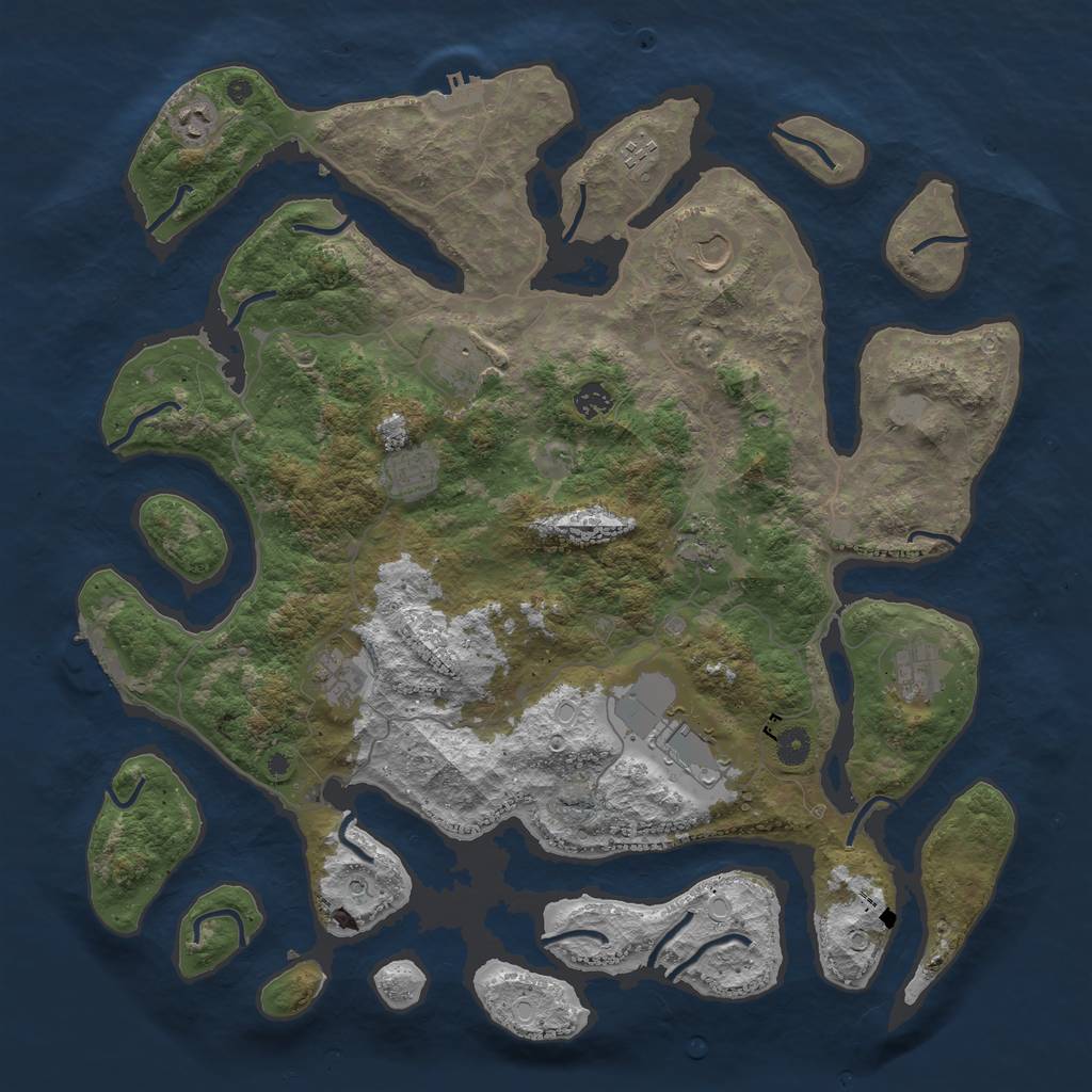 Rust Map: Procedural Map, Size: 4500, Seed: 1031844500, 18 Monuments