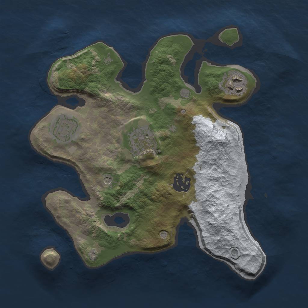 Rust Map: Barren, Size: 2500, Seed: 84511, 7 Monuments