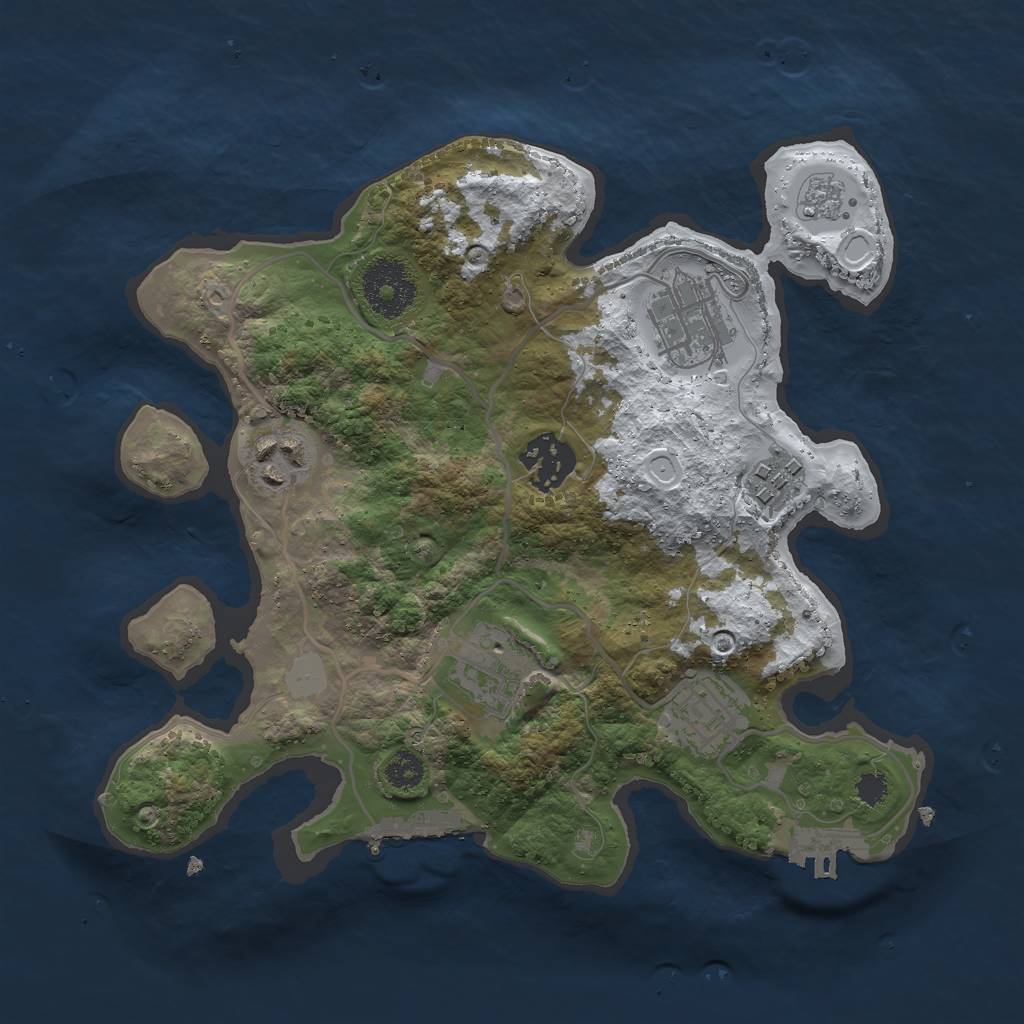 Rust Map: Procedural Map, Size: 2800, Seed: 123, 14 Monuments