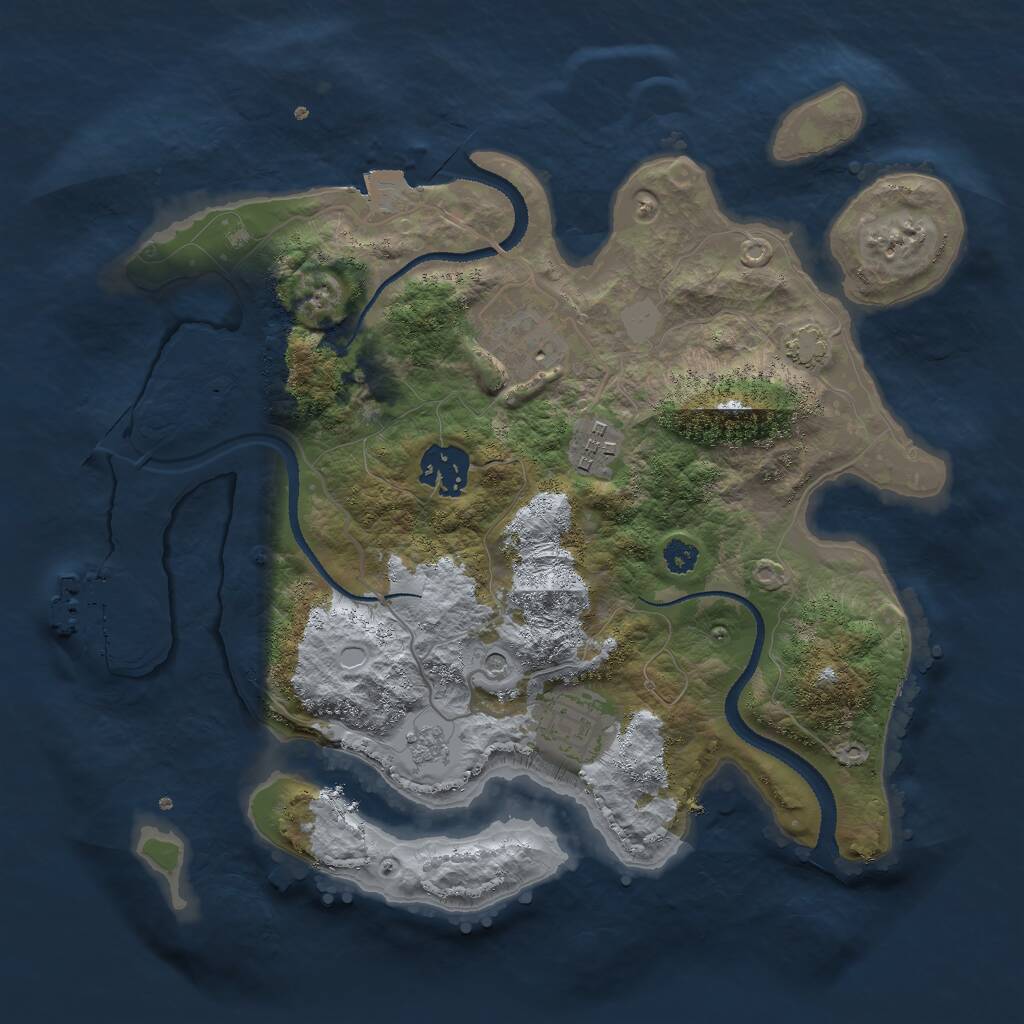 Rust Map: Procedural Map, Size: 3000, Seed: 526526, 9 Monuments