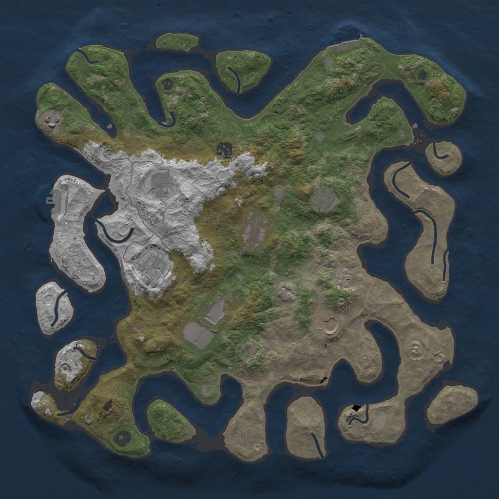 Rust Map: Procedural Map, Size: 4500, Seed: 3288436, 17 Monuments