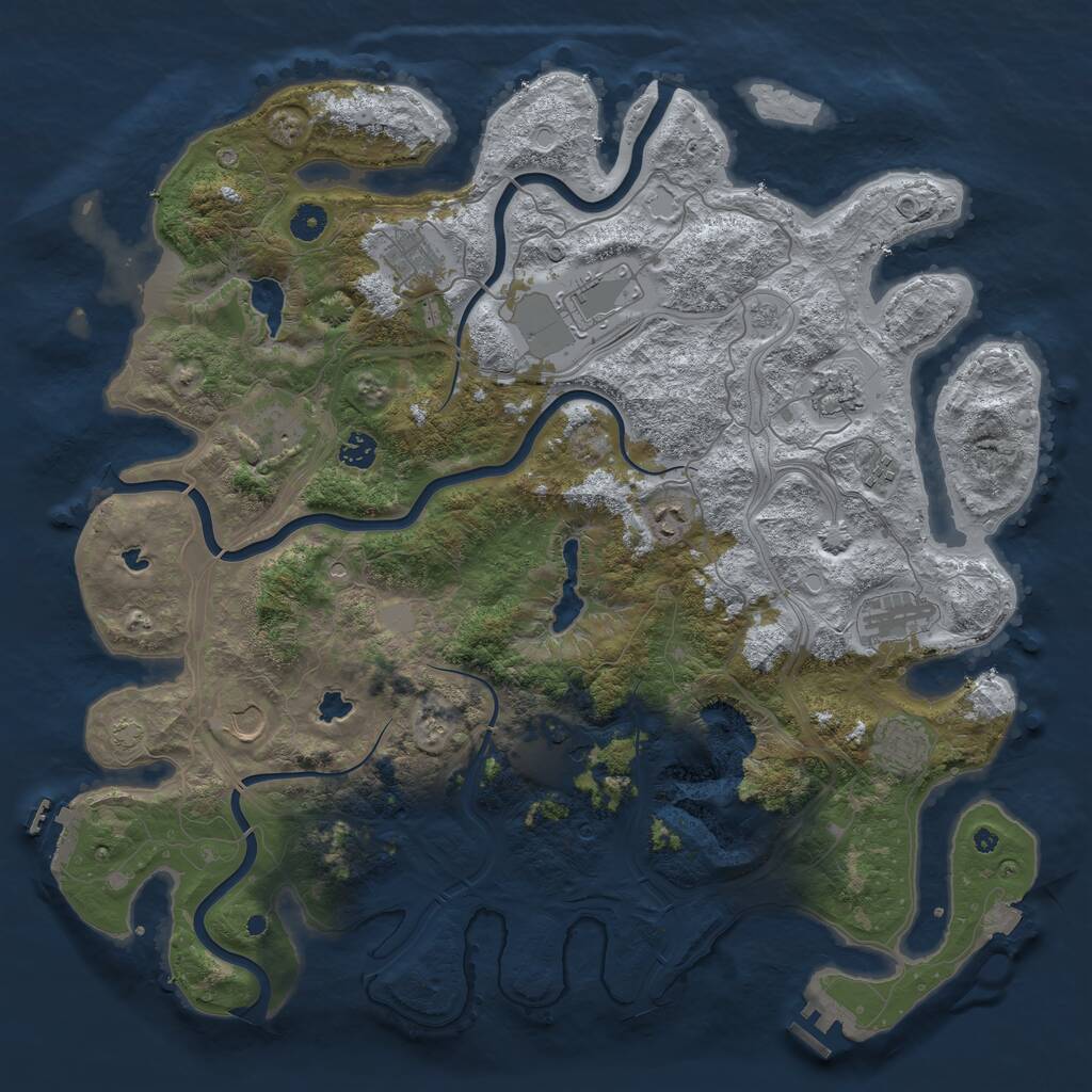 Rust Map: Procedural Map, Size: 4500, Seed: 3944710, 17 Monuments