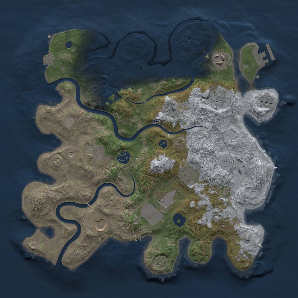 Rust Map: Procedural Map, Size: 3500, Seed: 4479445, 14 Monuments