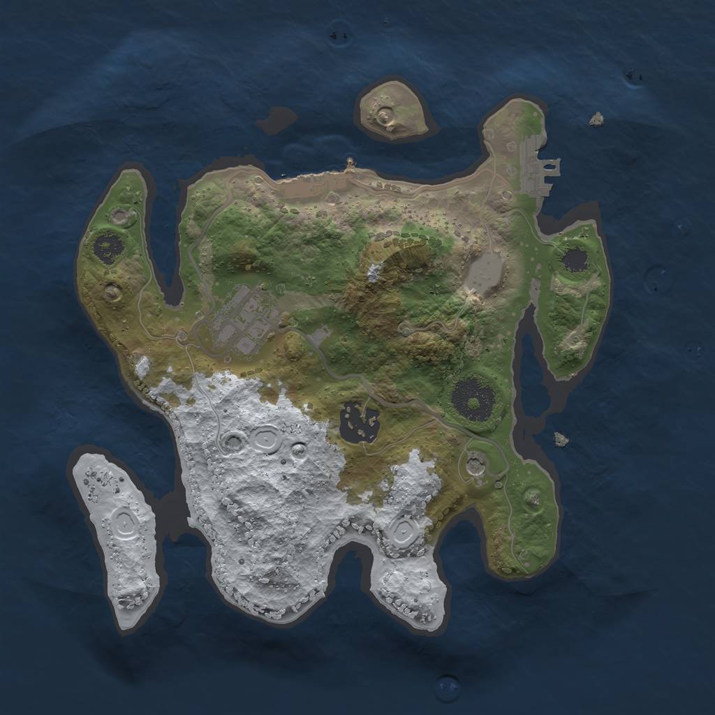 Rust Map: Procedural Map, Size: 2500, Seed: 3, 10 Monuments