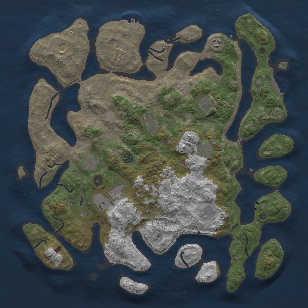 Rust Map: Procedural Map, Size: 4500, Seed: 6253836, 19 Monuments