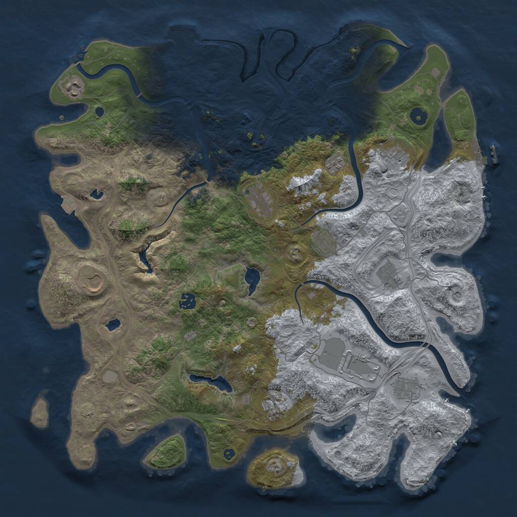 Rust Map: Procedural Map, Size: 4500, Seed: 5415563, 17 Monuments