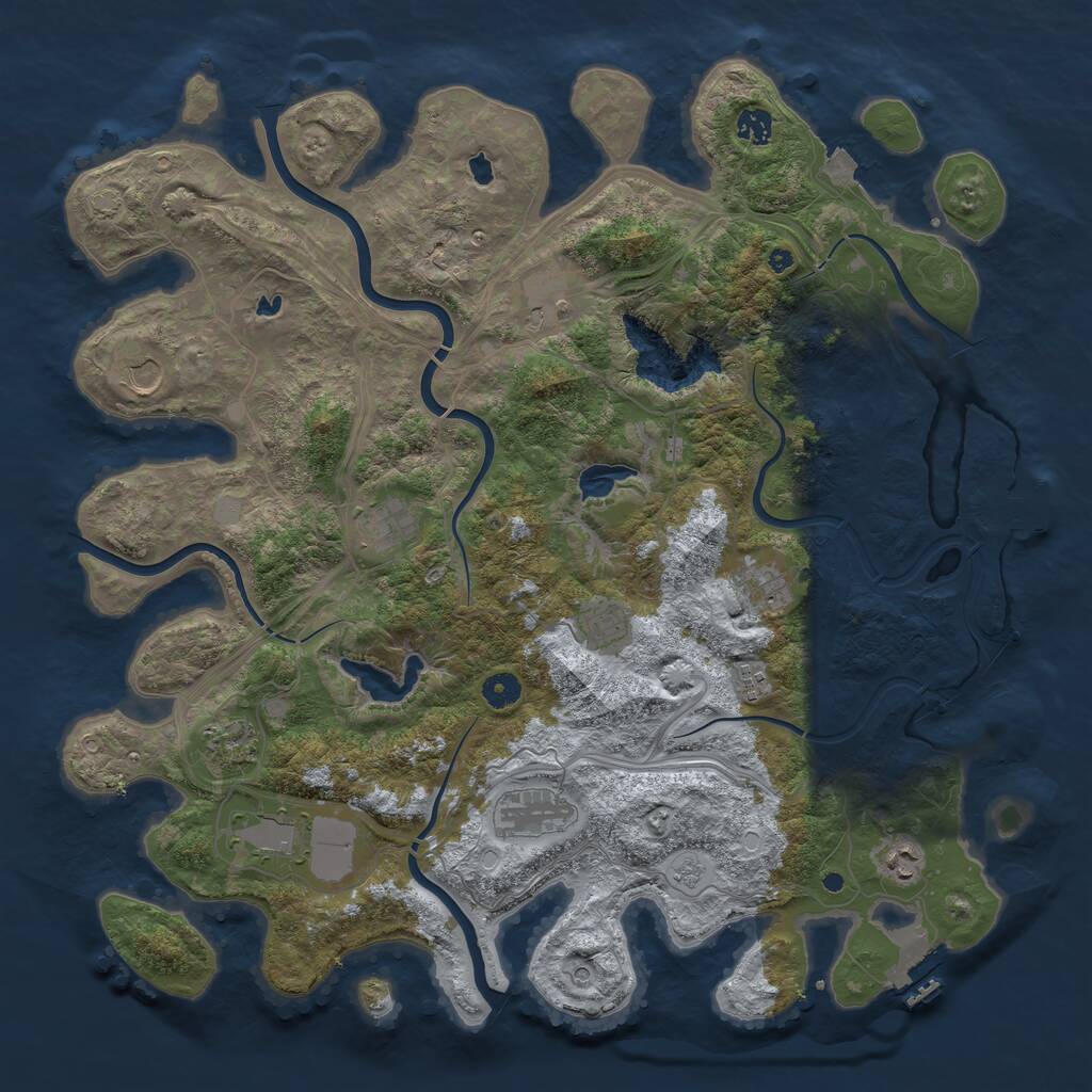 Rust Map: Procedural Map, Size: 4500, Seed: 5651648, 17 Monuments