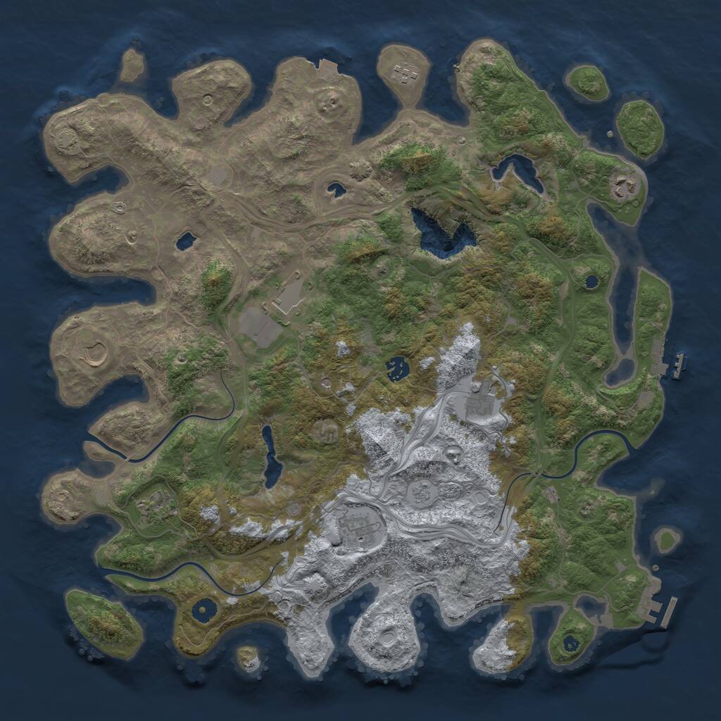 Rust Map: Procedural Map, Size: 4500, Seed: 5651648, 14 Monuments