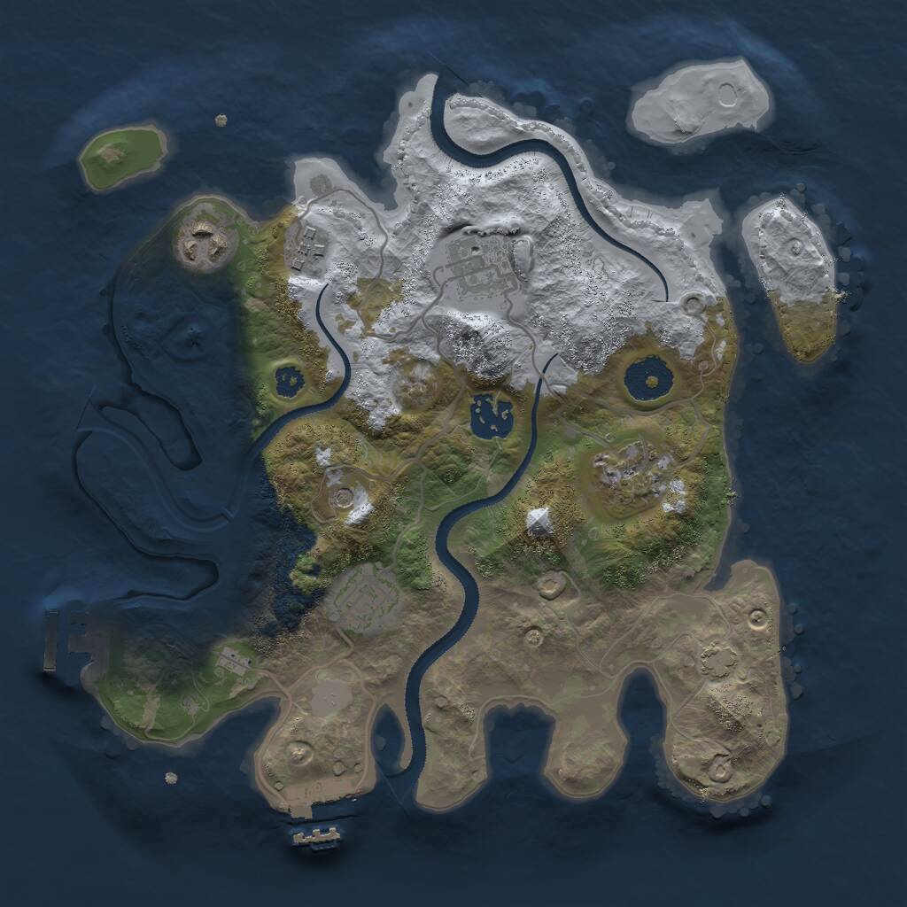 Rust Map: Procedural Map, Size: 3000, Seed: 2435877, 11 Monuments