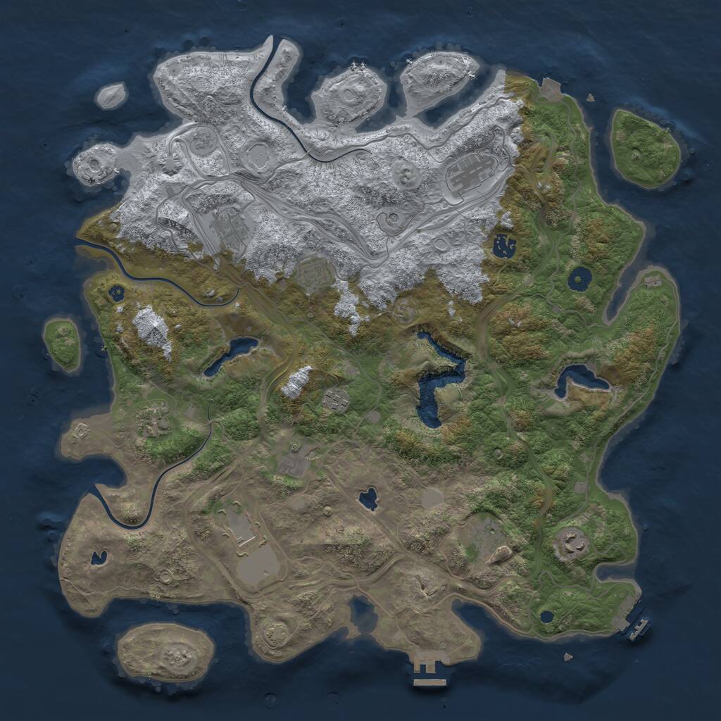 Rust Map: Procedural Map, Size: 4500, Seed: 5300747, 16 Monuments