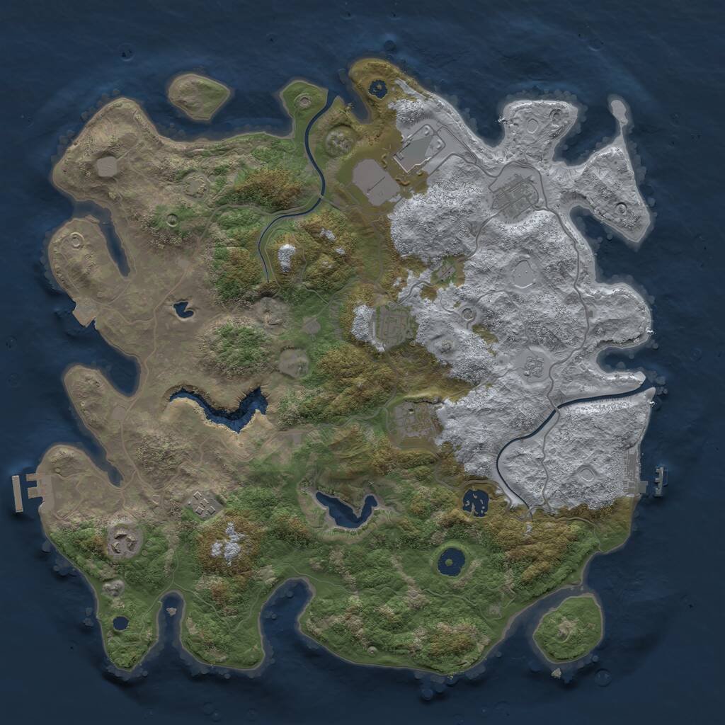 Rust Map: Procedural Map, Size: 4000, Seed: 13042002, 13 Monuments