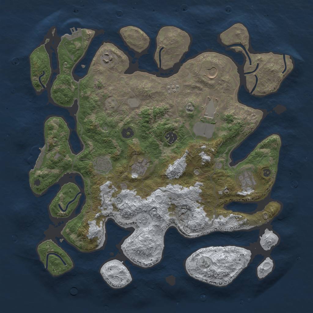 Rust Map: Procedural Map, Size: 4000, Seed: 4485, 17 Monuments