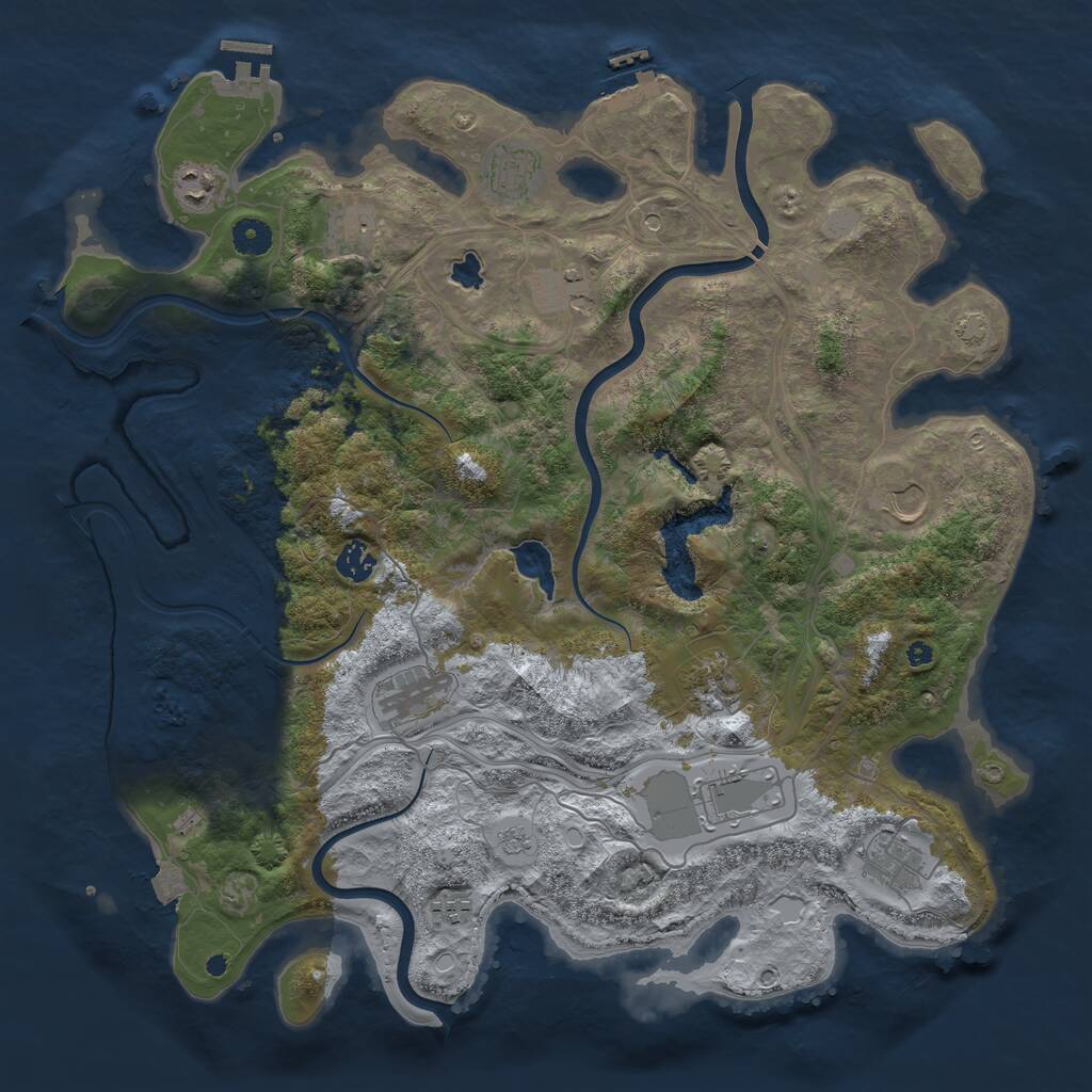 Rust Map: Procedural Map, Size: 4250, Seed: 23019, 17 Monuments