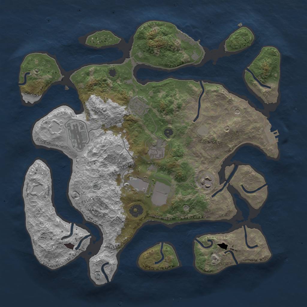Rust Map: Procedural Map, Size: 3500, Seed: 3220319, 13 Monuments
