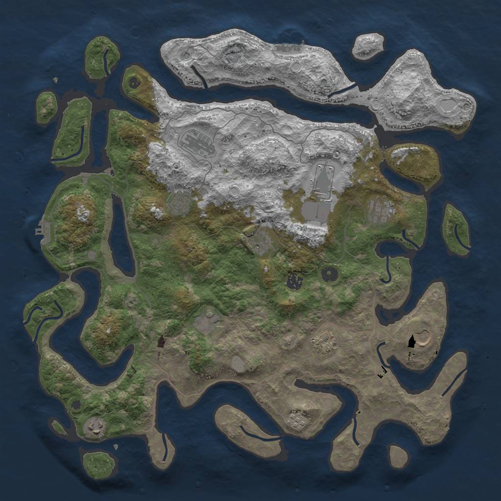 Rust Map: Procedural Map, Size: 4600, Seed: 10000, 19 Monuments