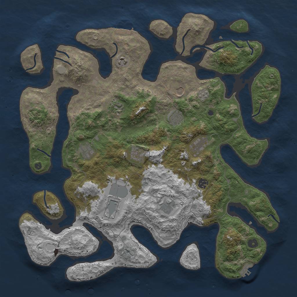 Rust Map: Procedural Map, Size: 4500, Seed: 1336043, 19 Monuments