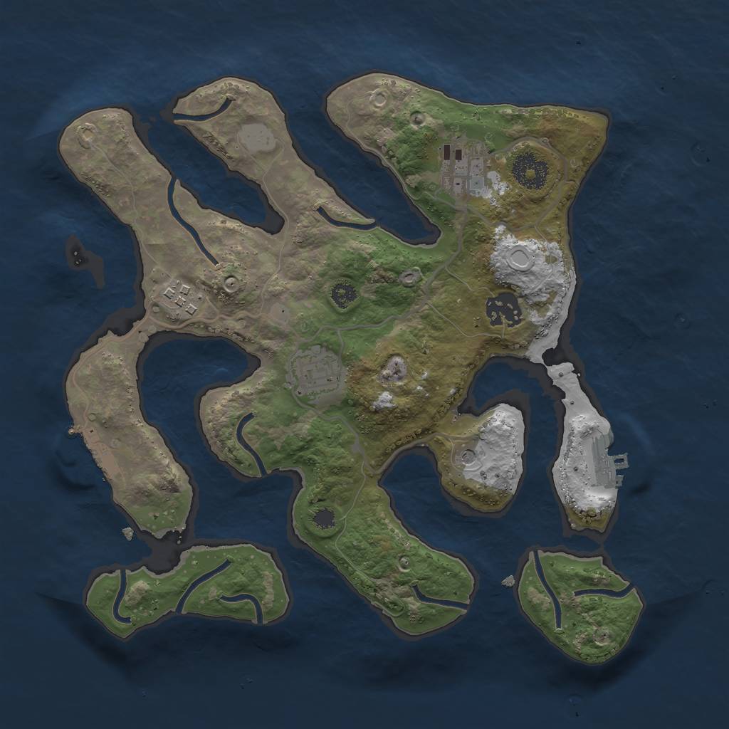 Rust Map: Procedural Map, Size: 3000, Seed: 45267446, 12 Monuments