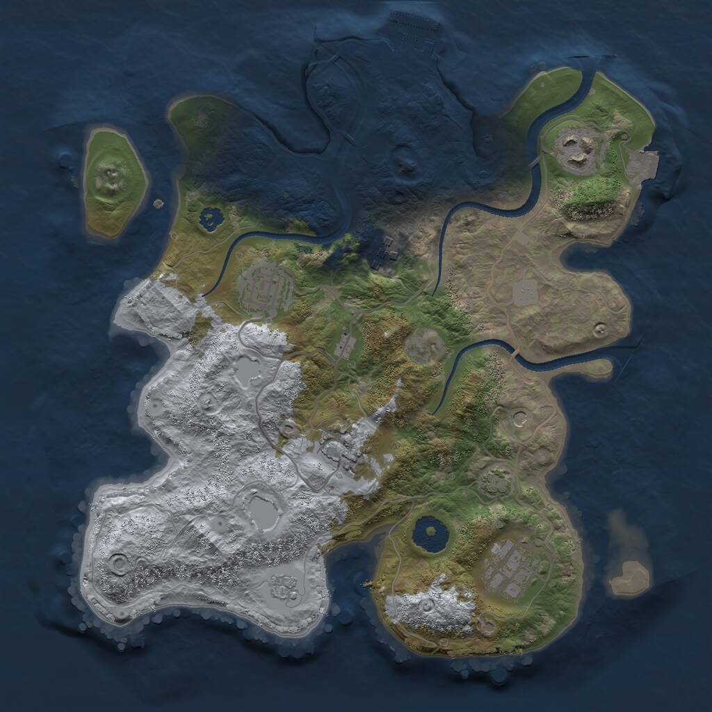 Rust Map: Procedural Map, Size: 3000, Seed: 81951, 10 Monuments